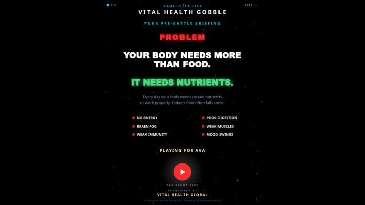 Vital Health Gobble — a partner game built on SkillGamesAI